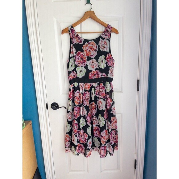 Helene Berman London Floral Mini Knee Length Dress size 10 - Picture 1 of 8